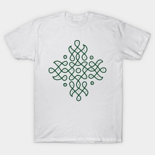 Dot Kolam, Green transparent Kolam, Muggu, rangoli T-Shirt